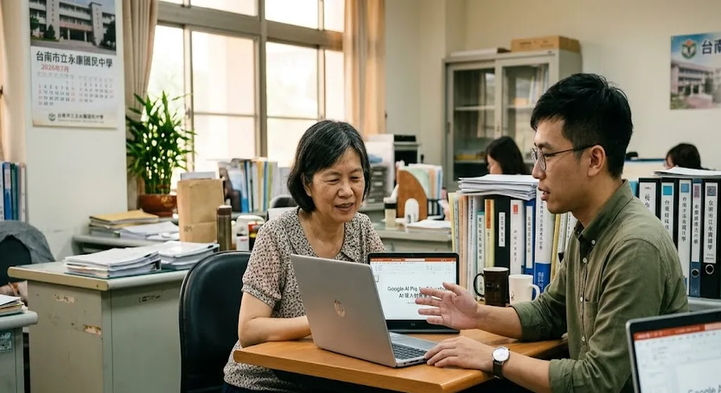 校園行政人員使用筆電導入 Google AI Pro for Education