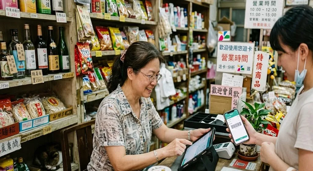 店家使用會員系統為顧客服務的情境